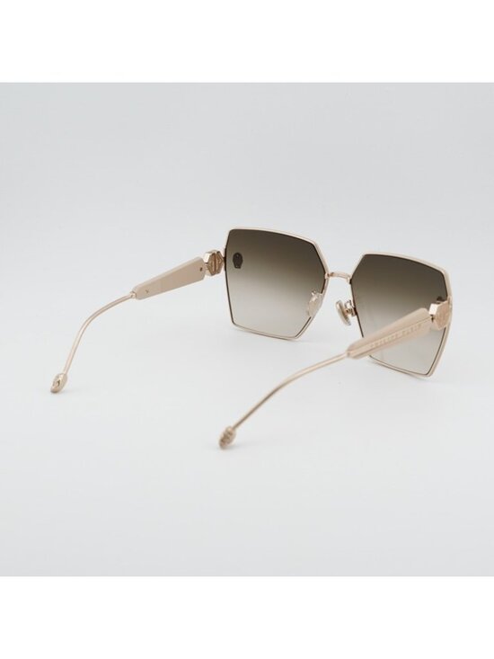 Philipp Plein SPP122S 0F47 Sunglasses Gold Square Frame, Brown Lenses
